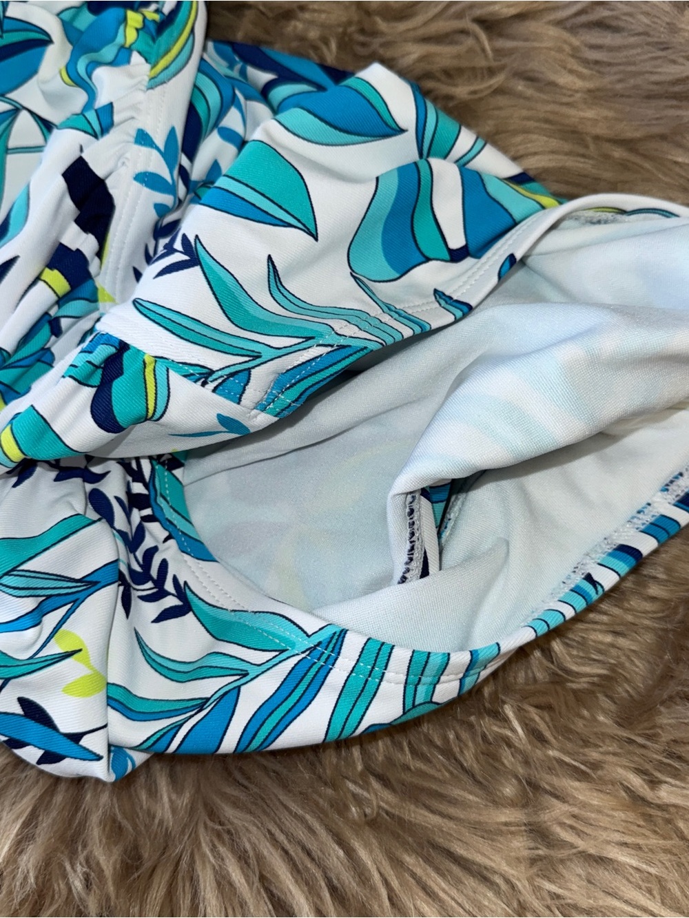 Tommy Bahama Blue Teal Tropical Floral One-Piece Swimsuit- molded cups, Sz 6 - Picture 4 of 7